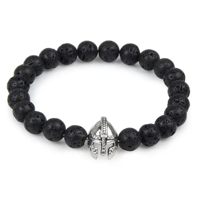 Lava Owl Leopard Lion Animal Head Buddha Beads Natural Stone Bracelet