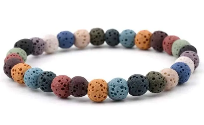 Lava Stone Essential Oil Bracelet - Rainbow Lava Stone