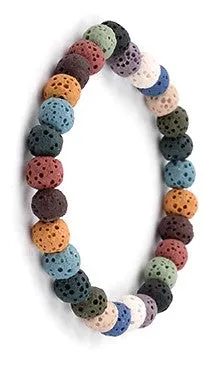 Lava Stone Essential Oil Bracelet - Rainbow Lava Stone