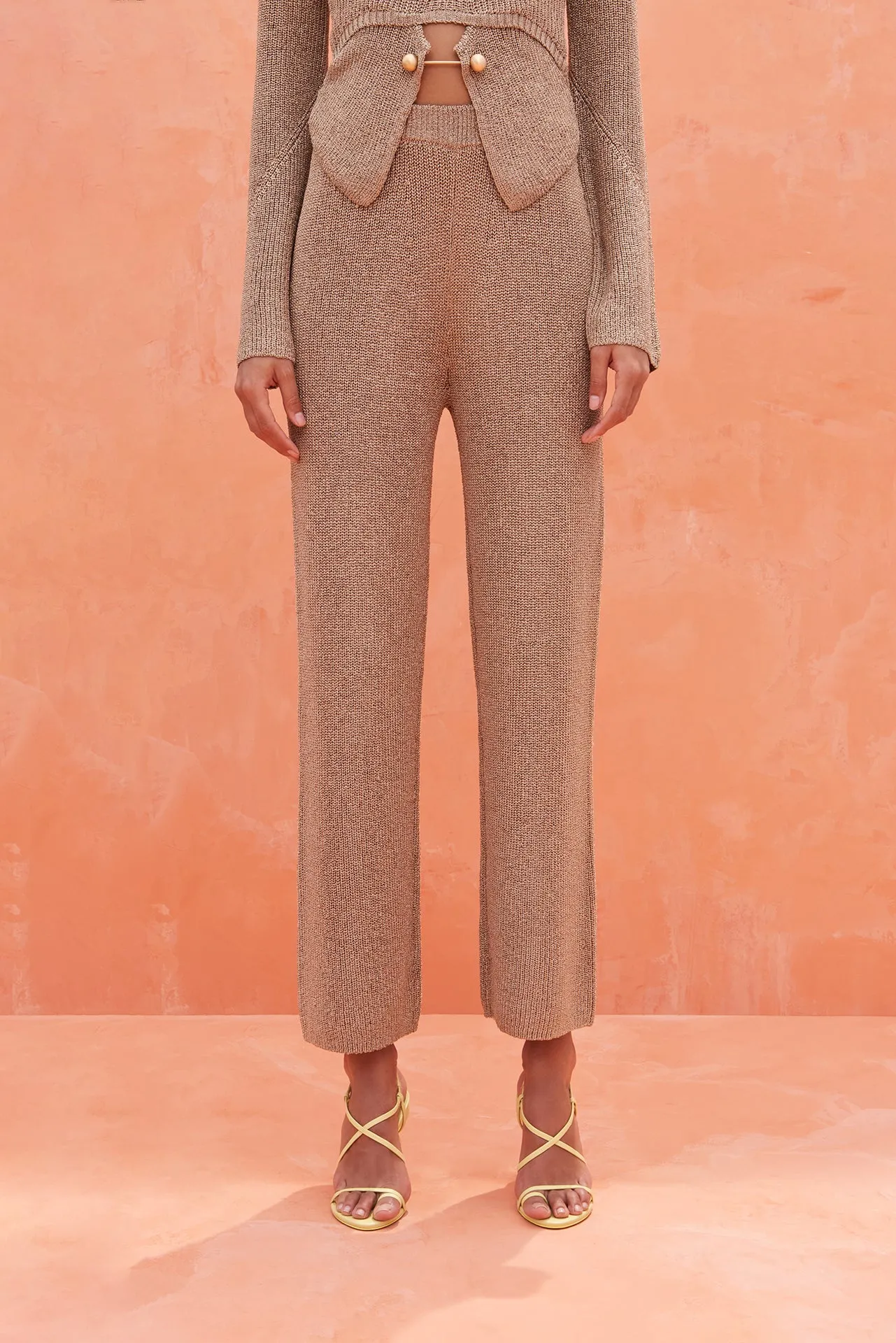 LAWENA KNIT PANT - CHAMPAGNE