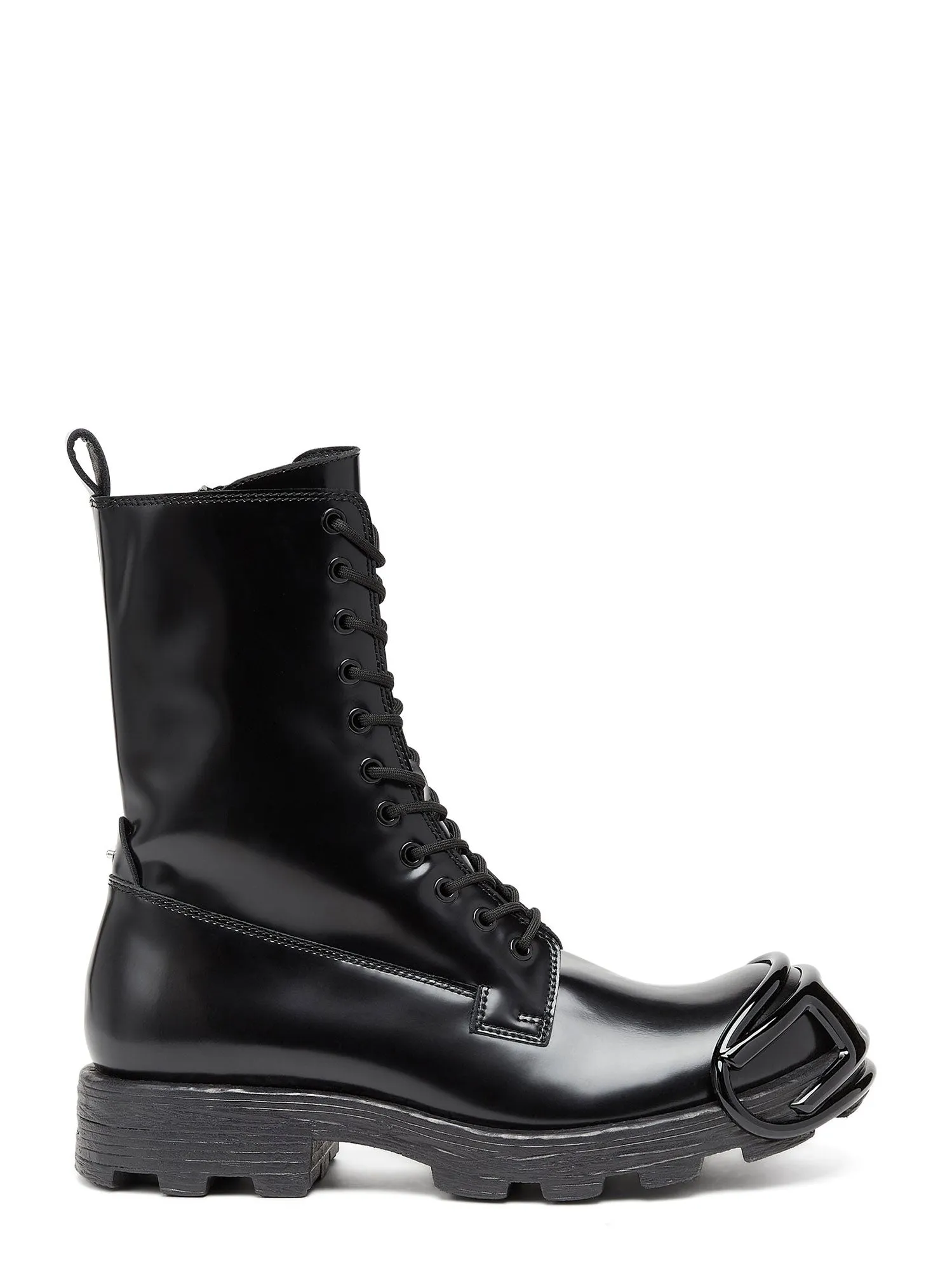 Leather boots with Oval D rein-forced toe