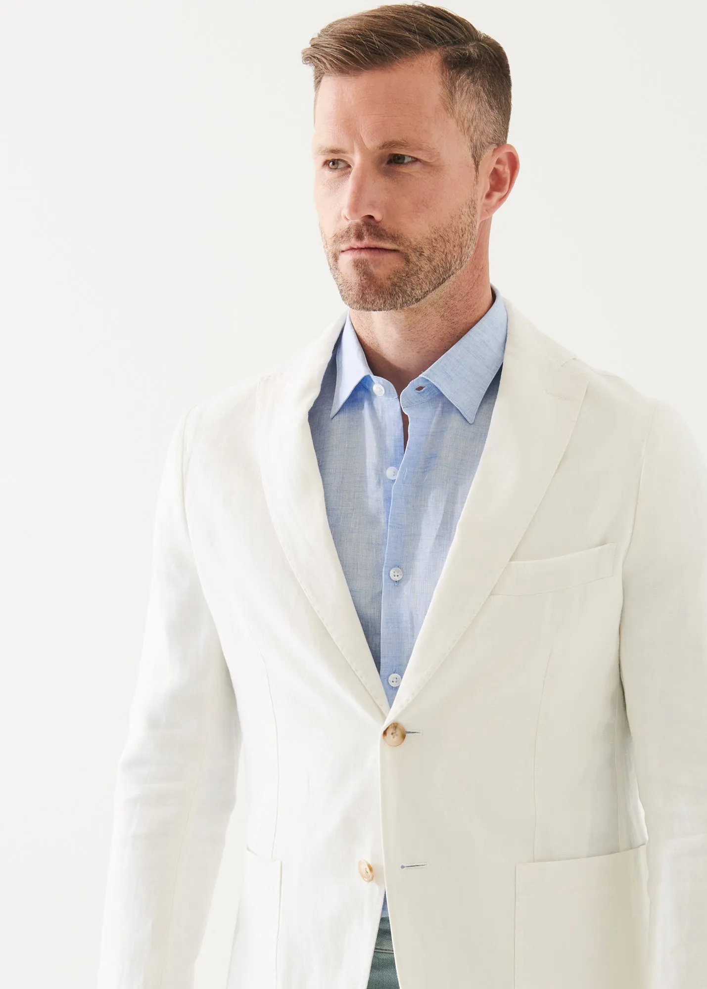 LINEN TWILL TWO-BUTTON BLAZER