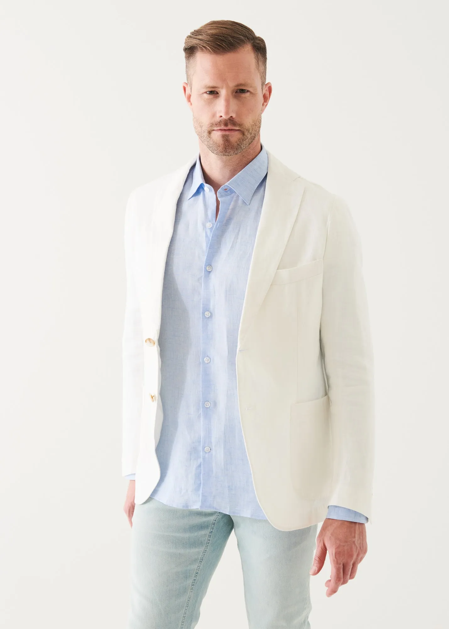 LINEN TWILL TWO-BUTTON BLAZER