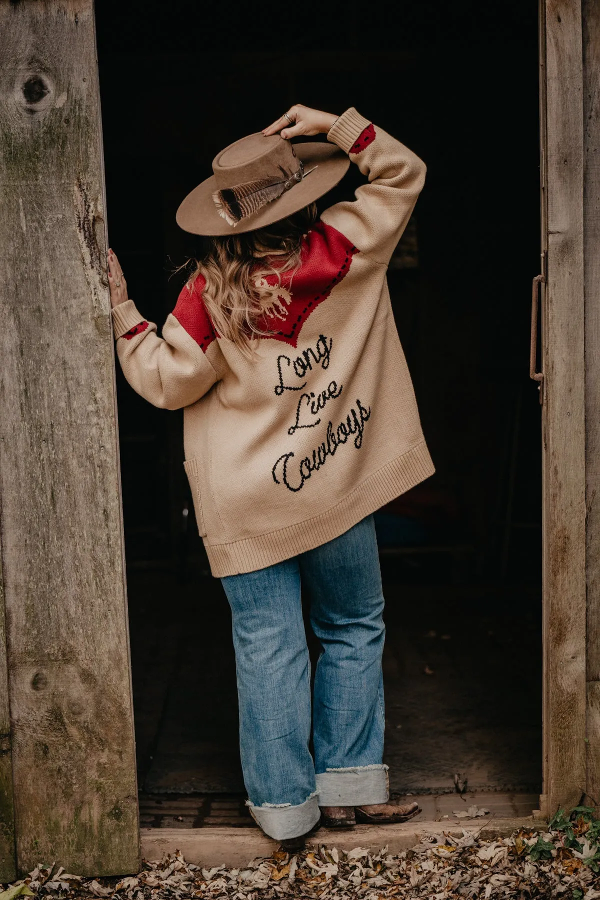 'Long Live Cowboys' Women's Wrangler Sweater Cardigan (S-XXL)