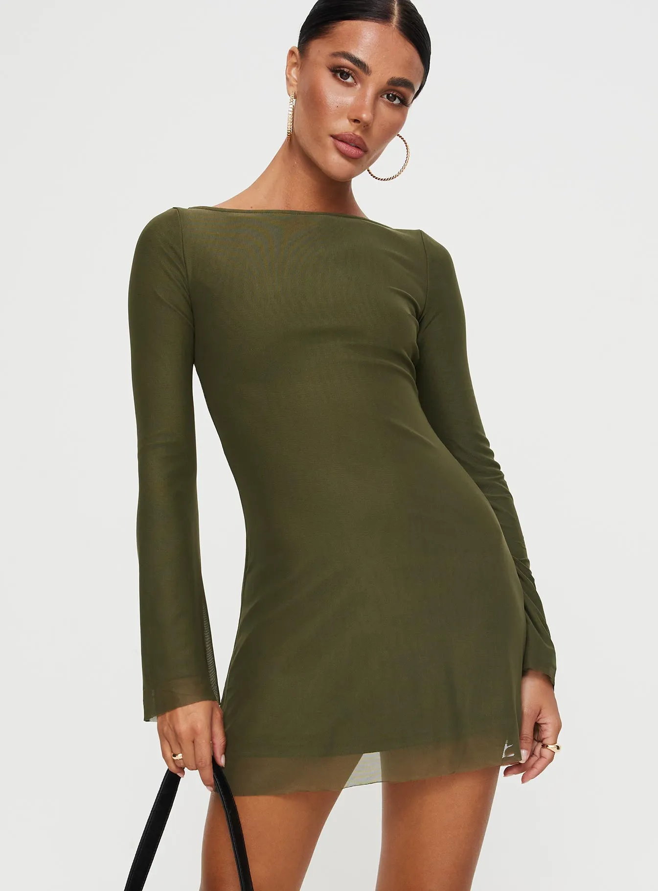 Lukea Long Sleeve Mini Dress Olive