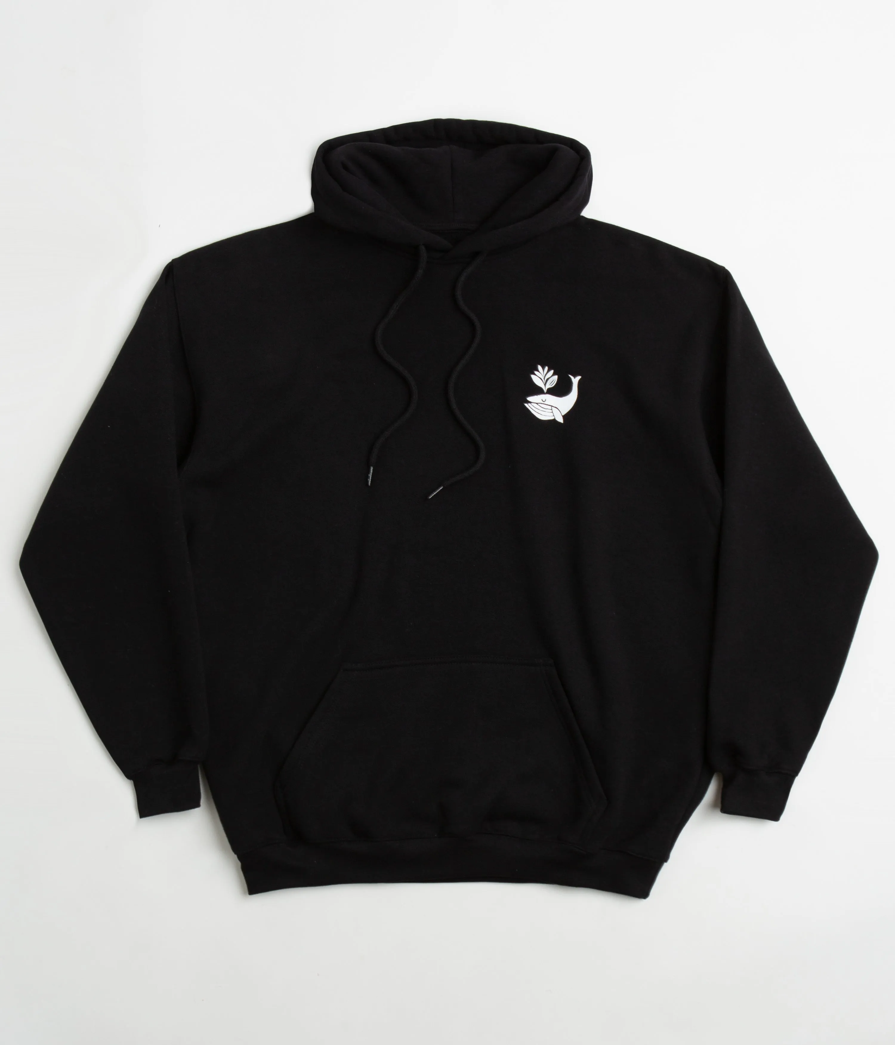 Magenta Whale Plant Hoodie - Black