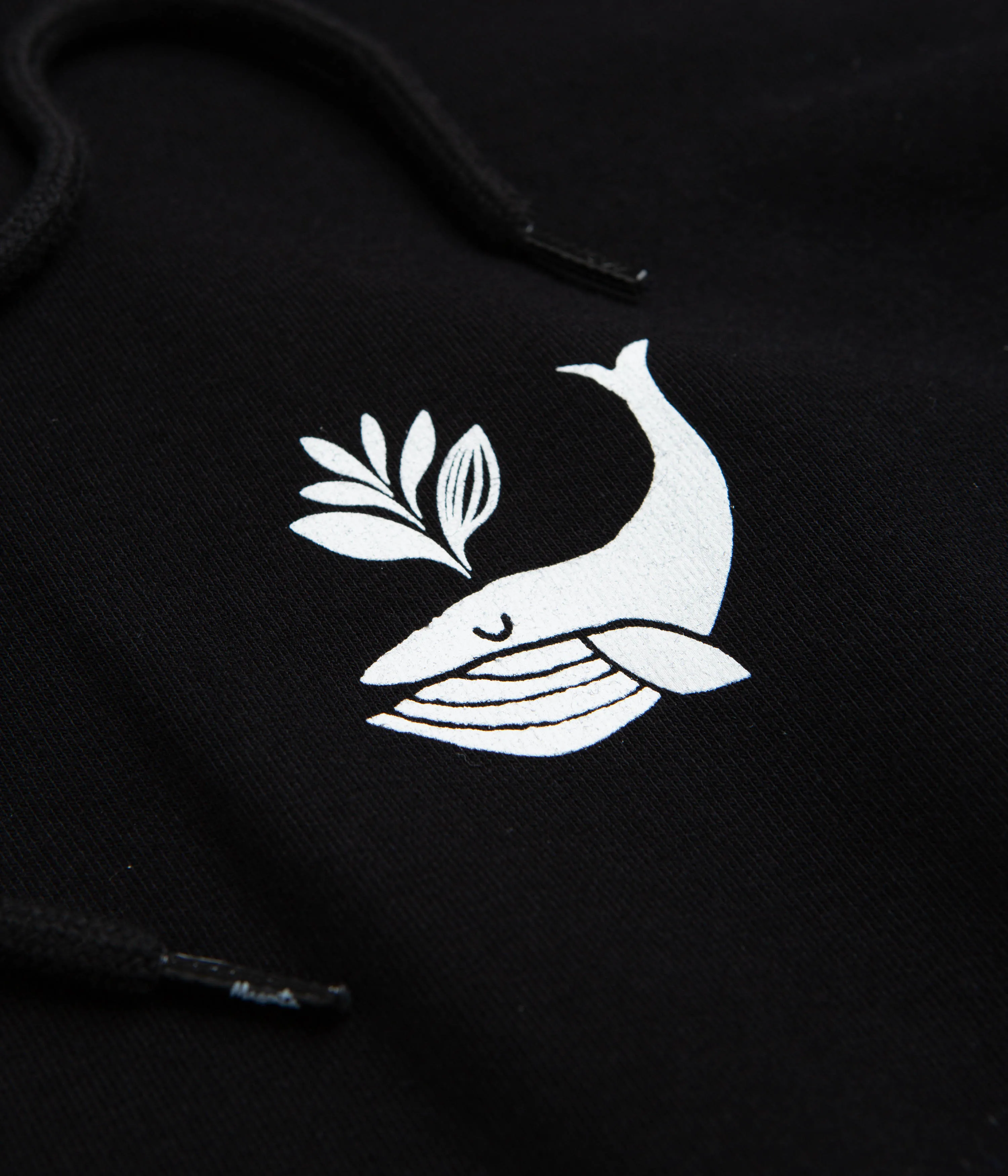 Magenta Whale Plant Hoodie - Black