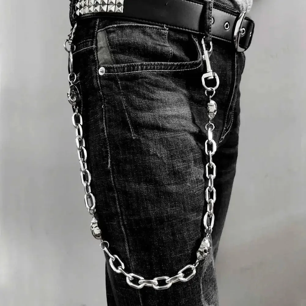 Mega Skull Rock Biker Wallet Chain – Badass Skull Jewelry for Hip Hop Style