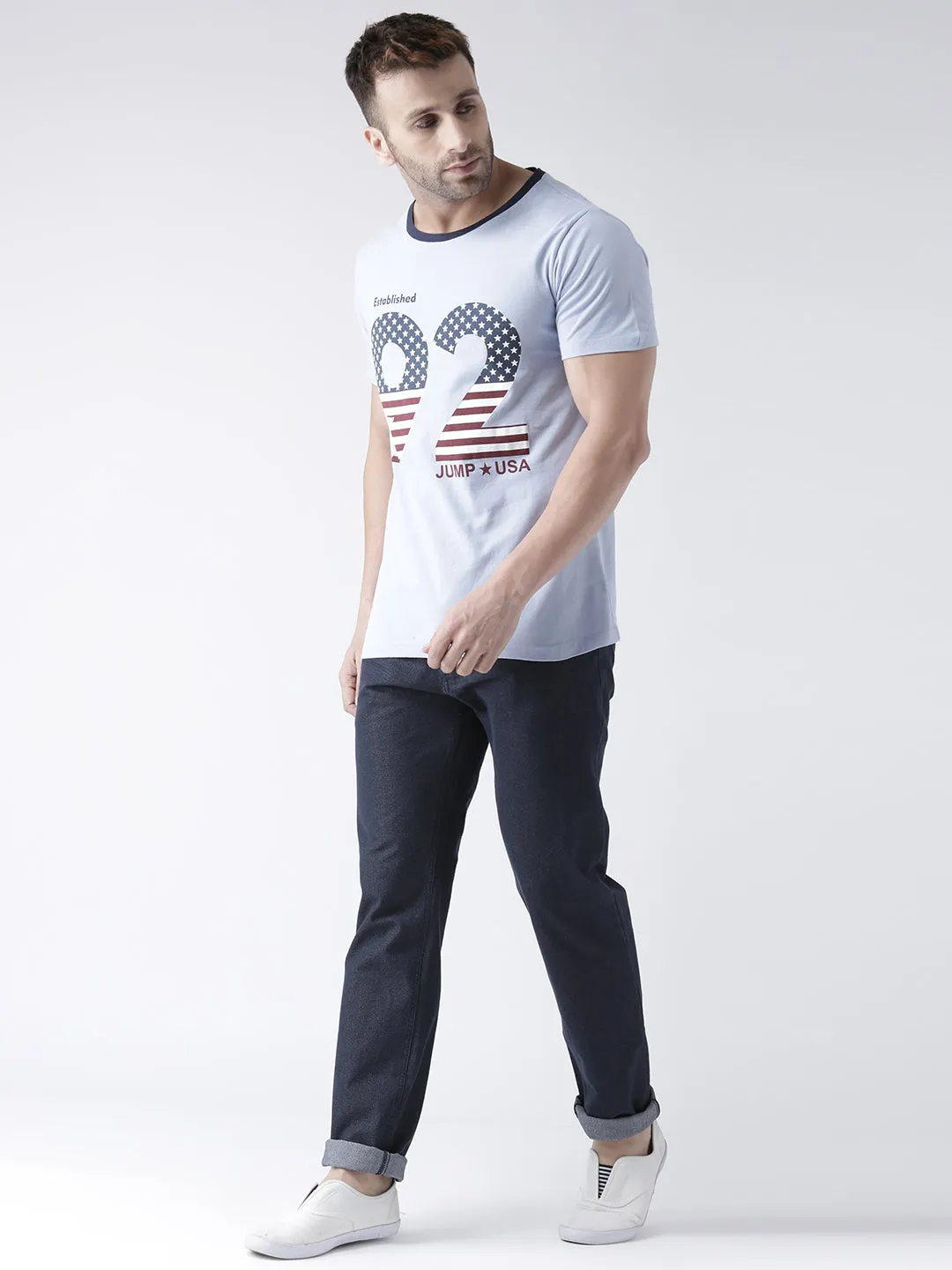 Men Navy Blue Slim Fit Mid-Rise Clean Look Jeans