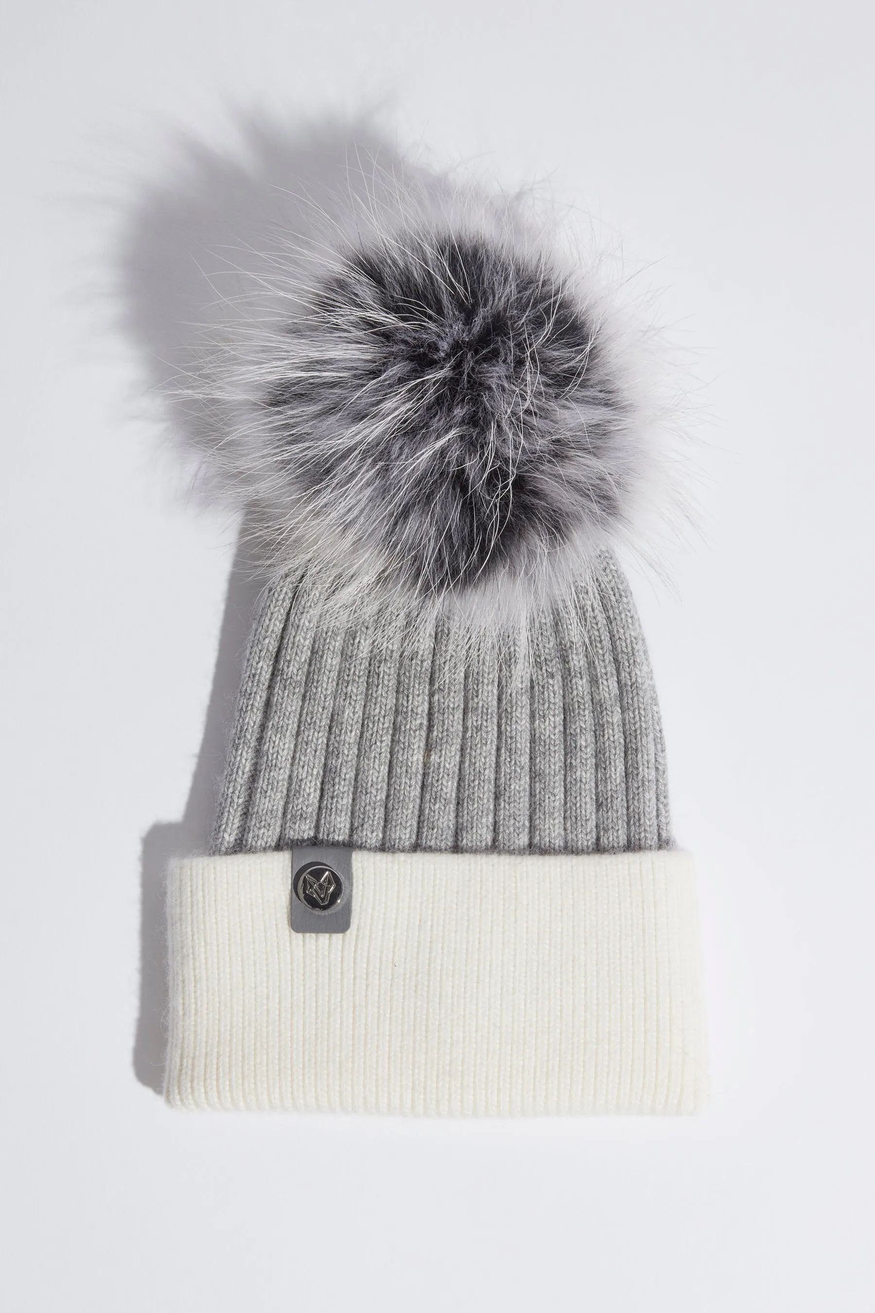 Mens Harley Pom Pom Hat - Grey/White