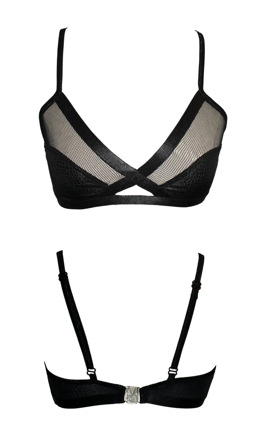 Miss Net bondage mesh bralette bikini set