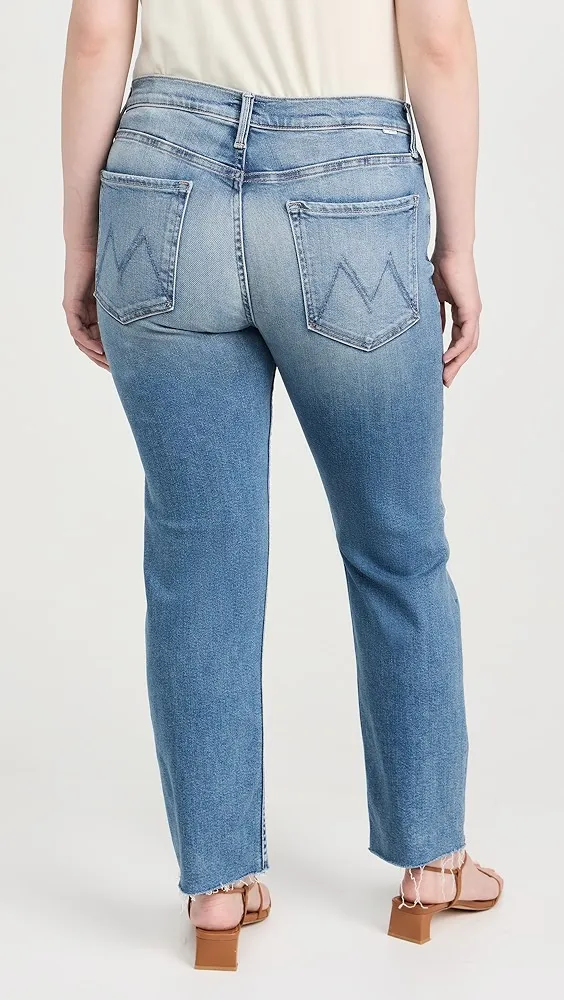 MOTHER   The Mid Rise Rider Flood Fray Jeans 