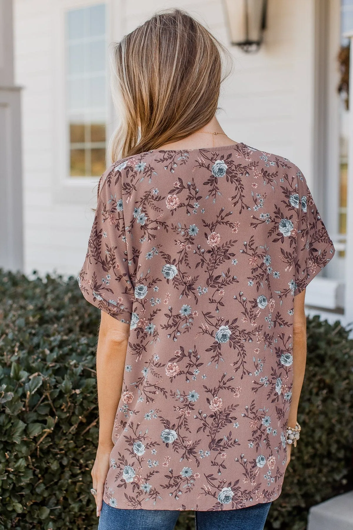 Much To My Delight Floral Blouse- Pale Mauve