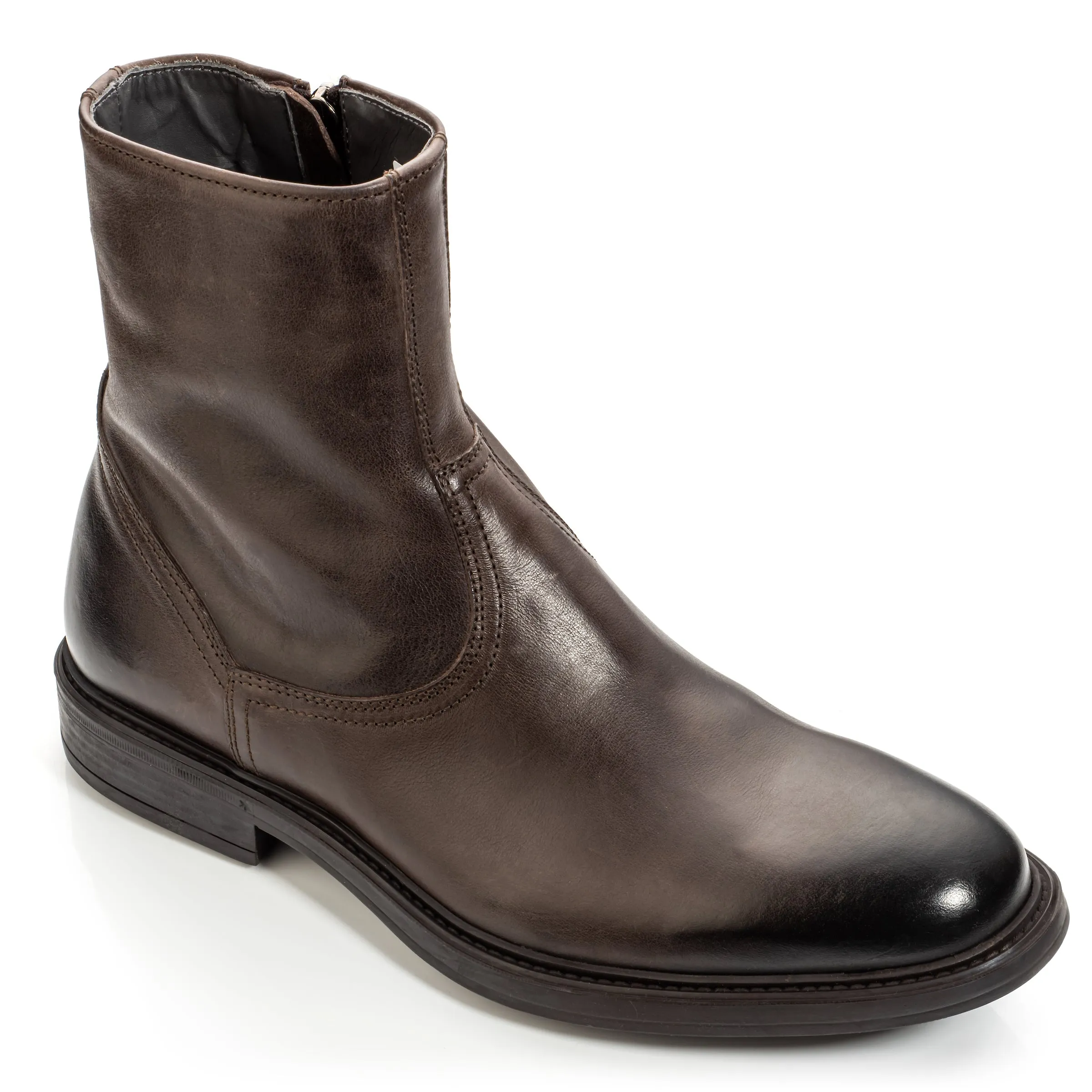 Muller Dark Brown Calf Zip Boot