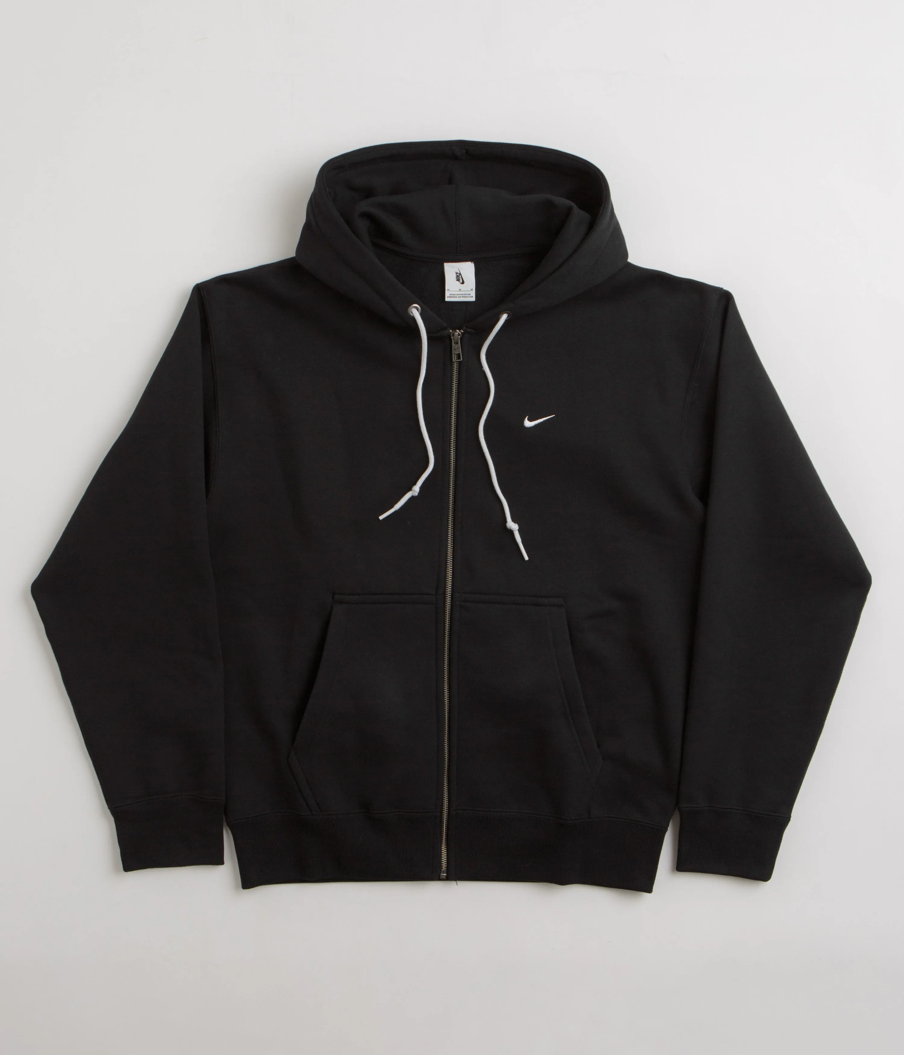 Nike Solo Swoosh Full Zip Hoodie - Black / White