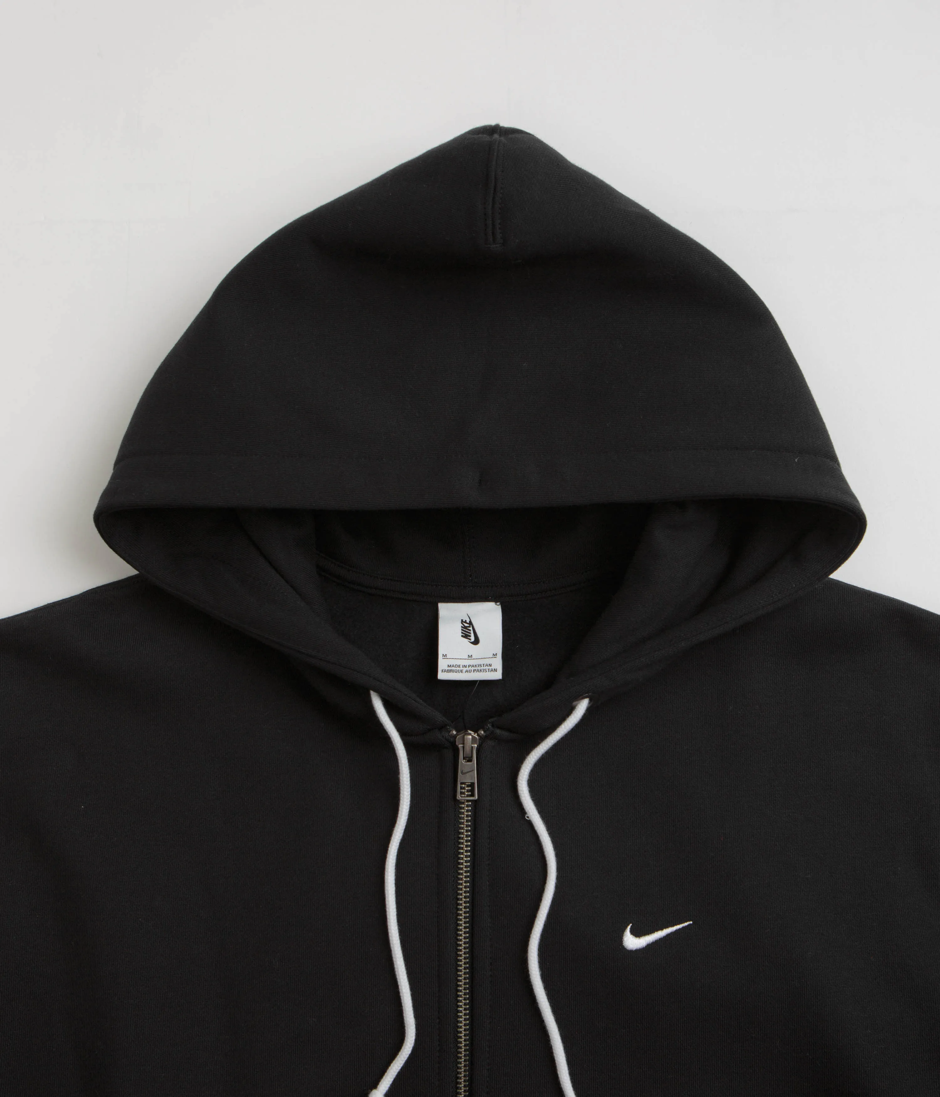 Nike Solo Swoosh Full Zip Hoodie - Black / White