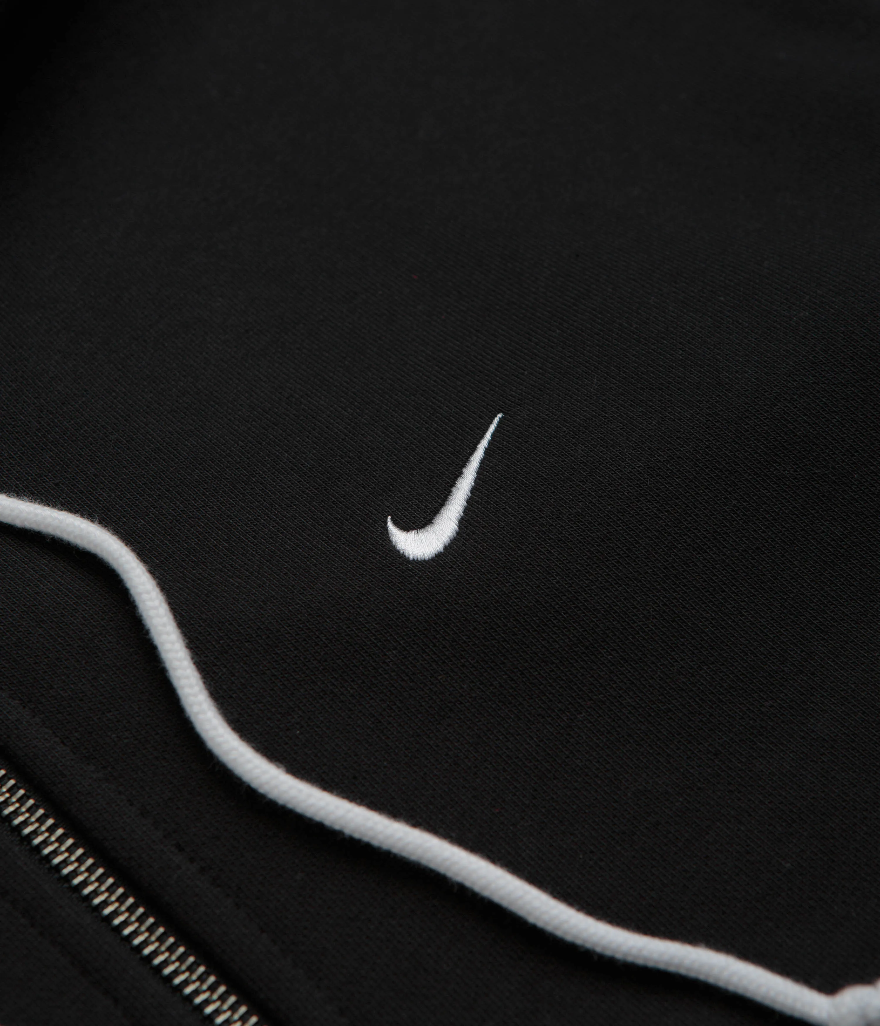 Nike Solo Swoosh Full Zip Hoodie - Black / White