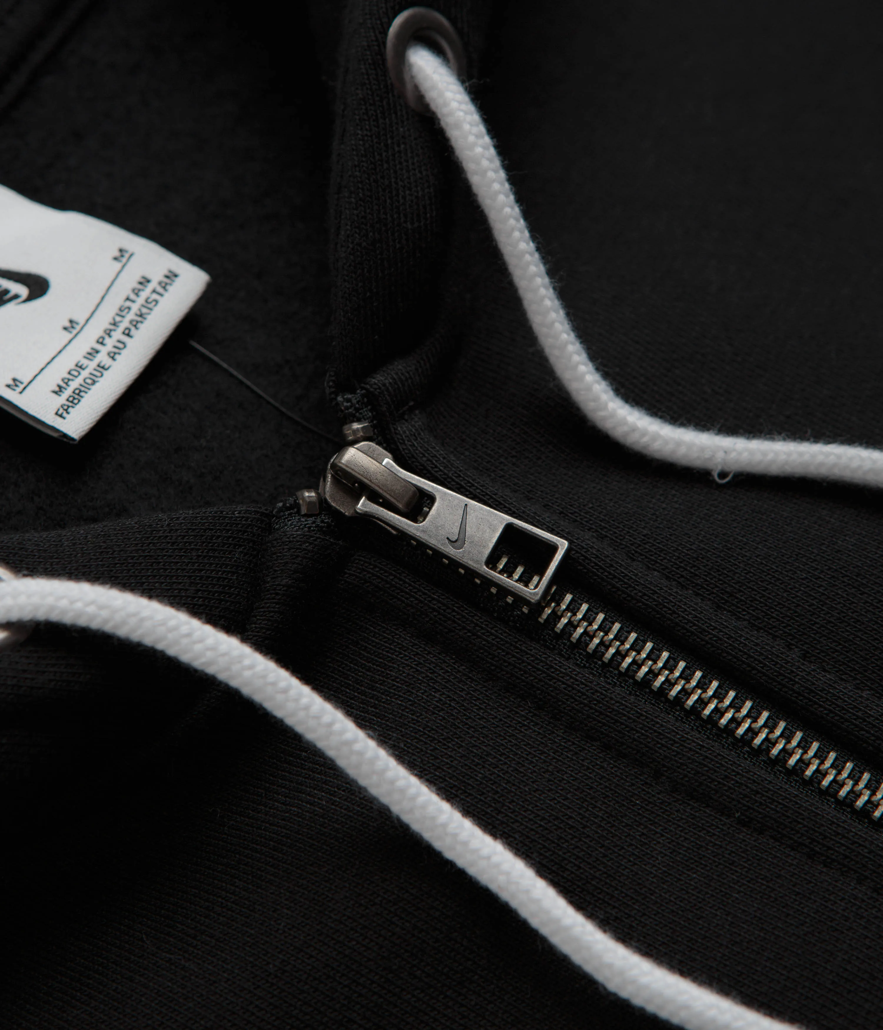 Nike Solo Swoosh Full Zip Hoodie - Black / White