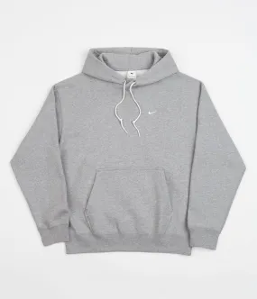 Nike Solo Swoosh Hoodie - Dark Grey Heather / White