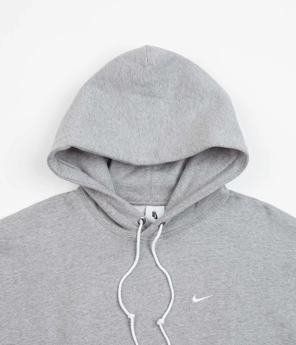 Nike Solo Swoosh Hoodie - Dark Grey Heather / White