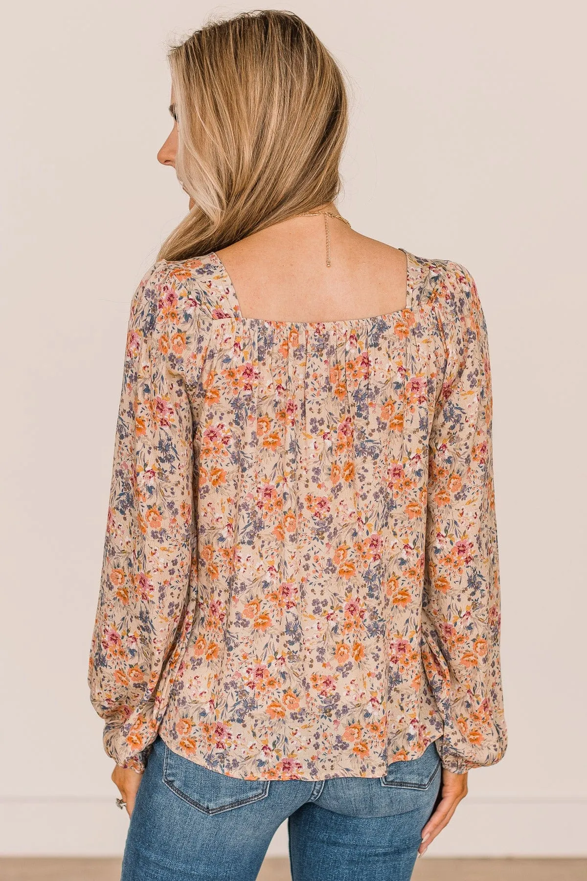 No Better Than This Floral Blouse- Taupe