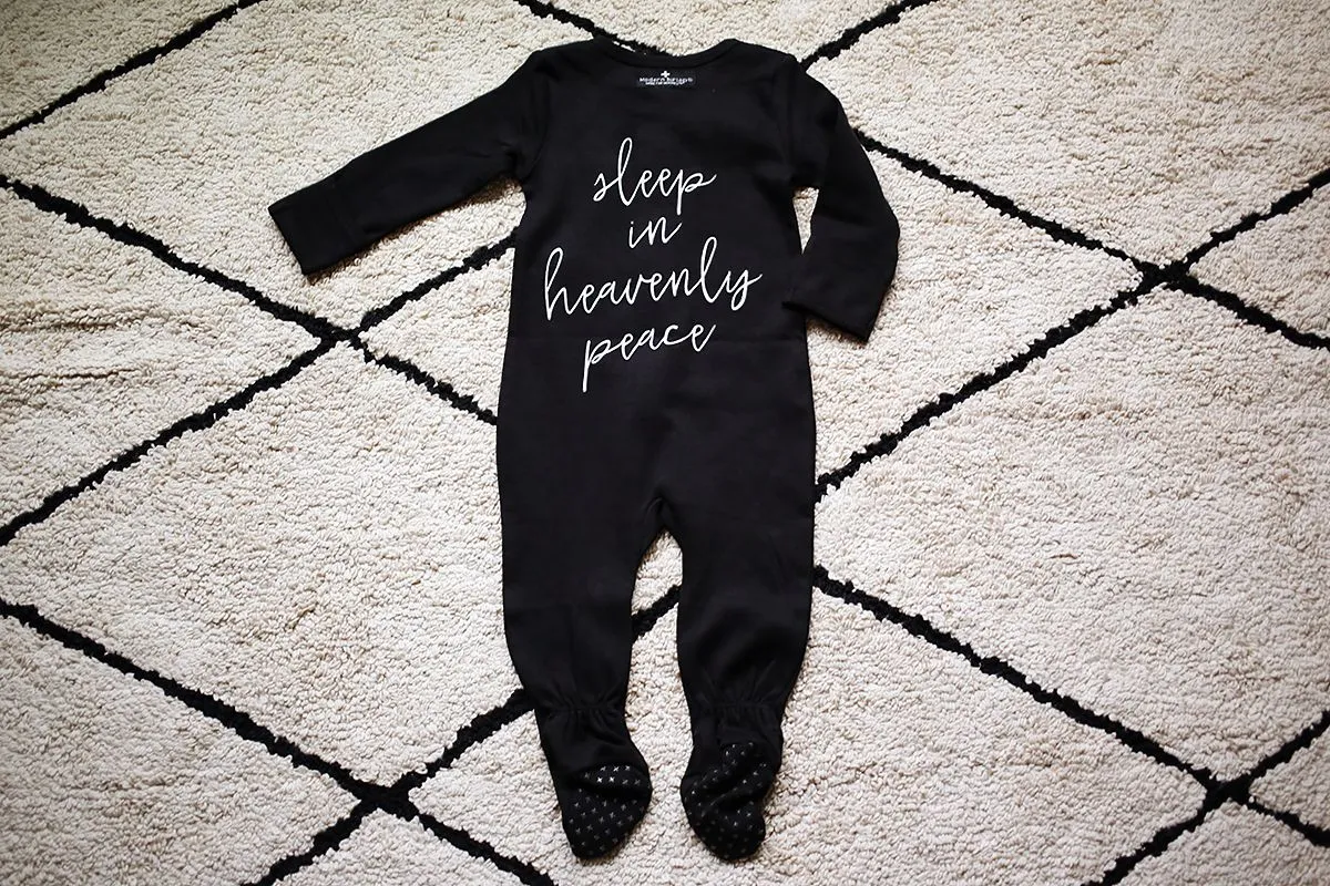 Organic Button Footie -  SLEEP IN HEAVENLY PEACE