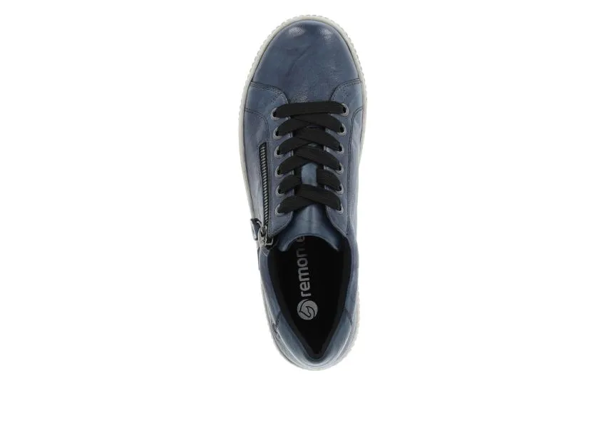 Ottawa Black Leather Zipper Lace-Up Sneaker