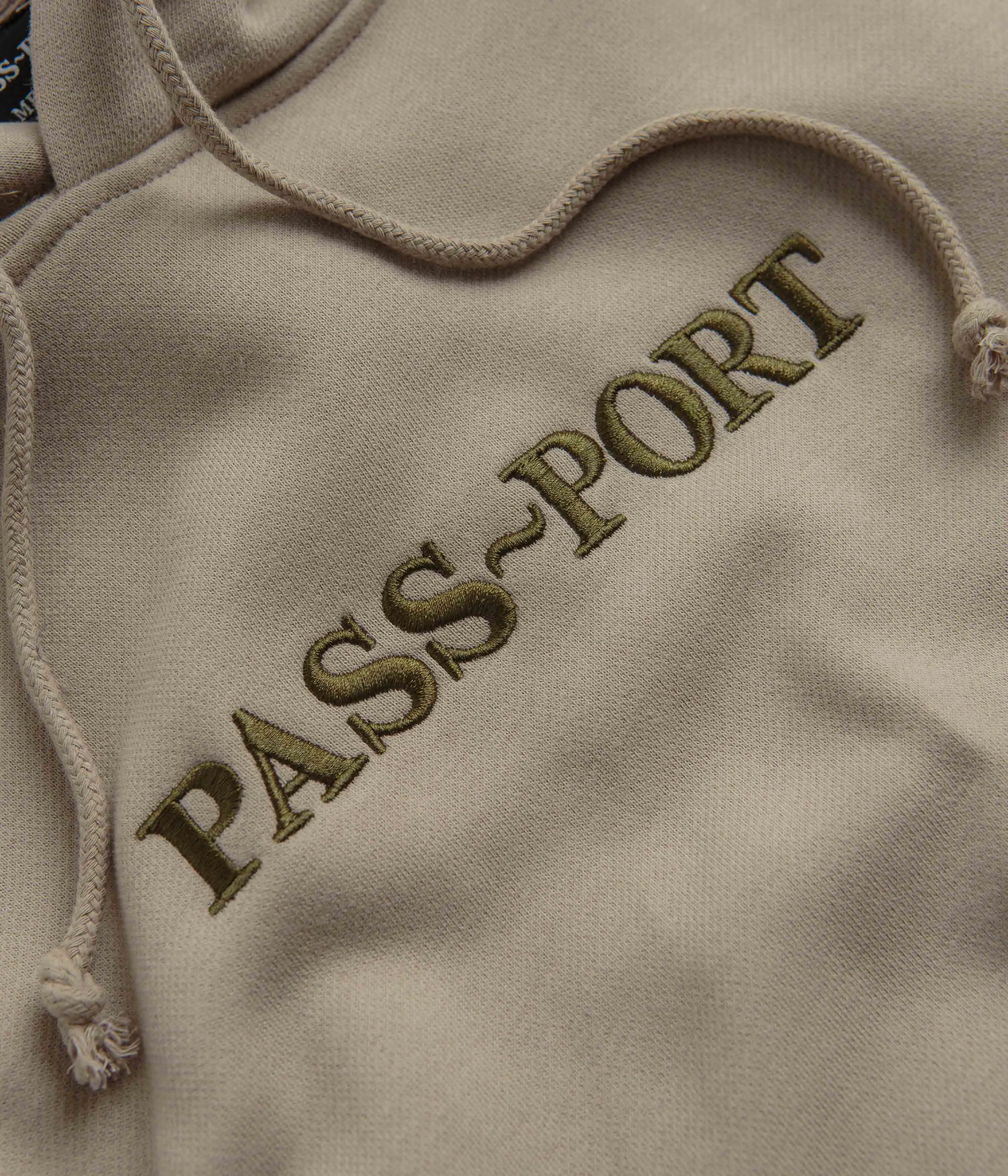 Pass Port Official Contrast Organic Hoodie - Khaki