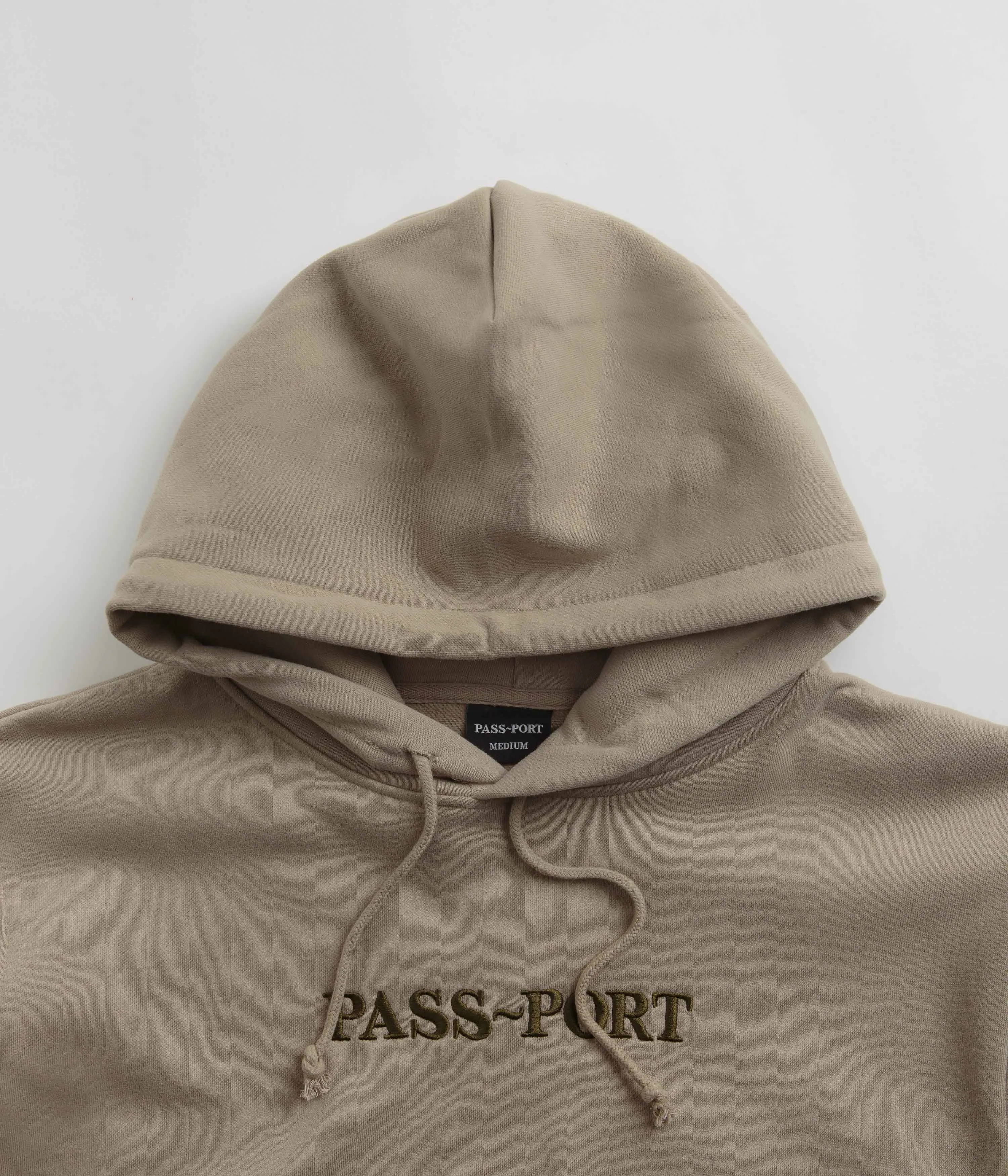 Pass Port Official Contrast Organic Hoodie - Khaki