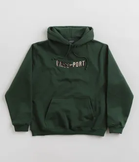 Pass Port Sunken Logo Embroidery Hoodie - Forest Green