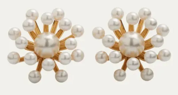 Pearly Cluster Button Earrings