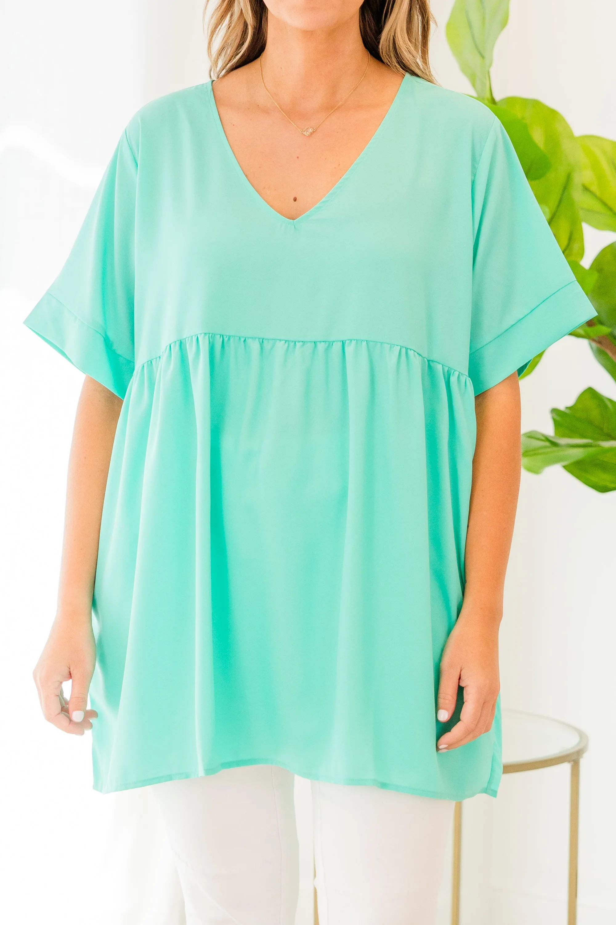 Primrose Babydoll Top, Mint