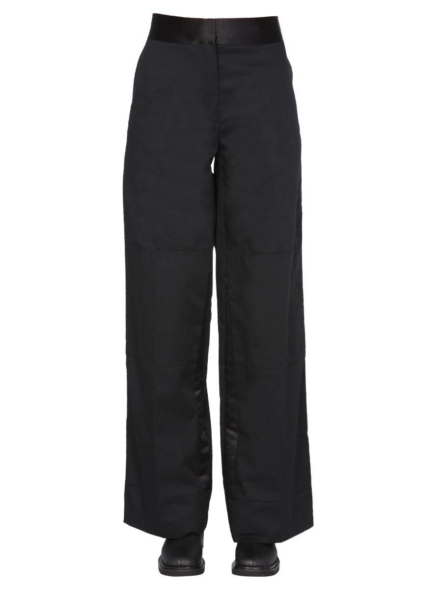 RAF SIMONS    CEREMONIAL WORKER COTTON BLEND PANTS WITH CONTRASTING BAND