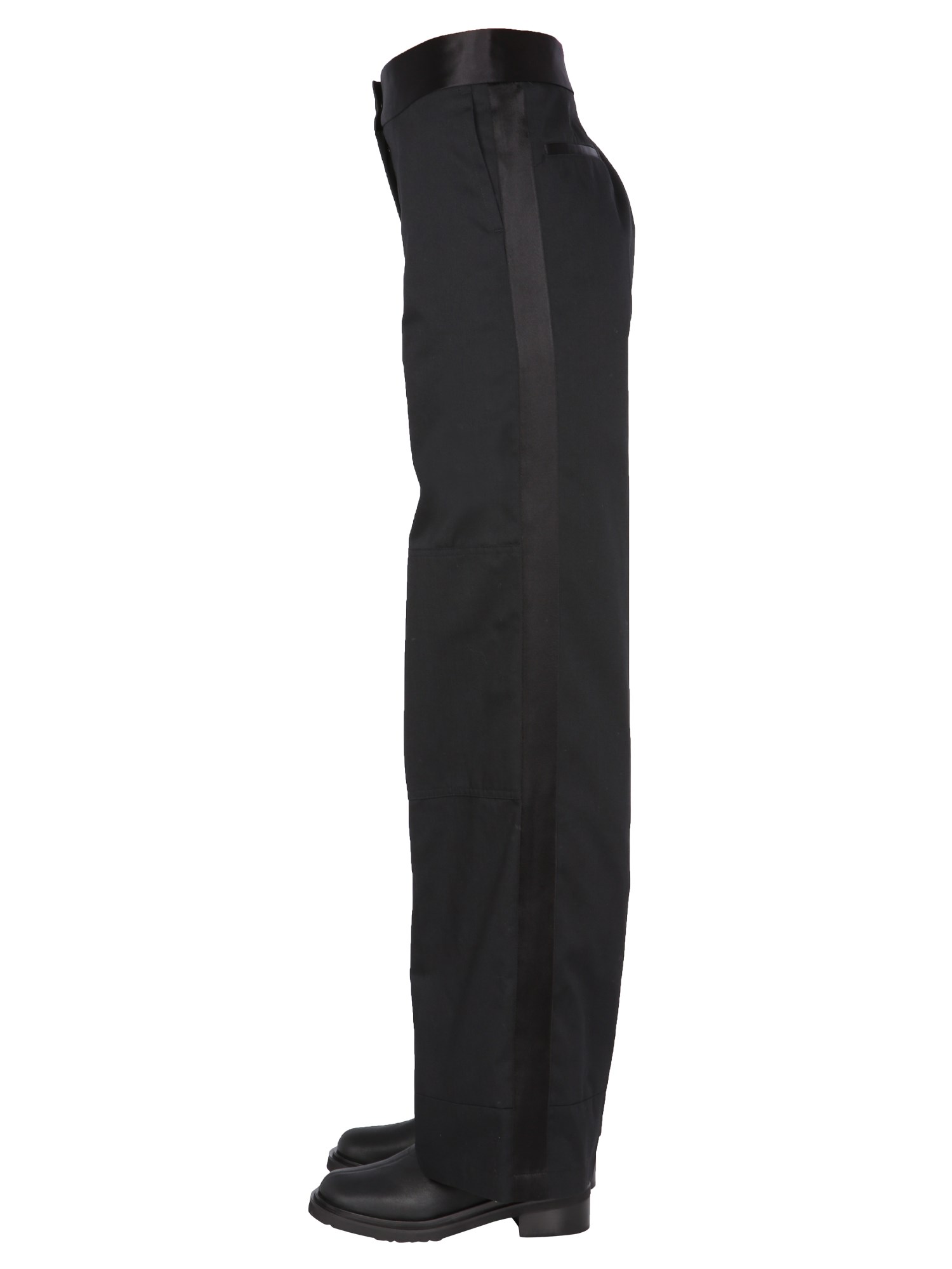 RAF SIMONS    CEREMONIAL WORKER COTTON BLEND PANTS WITH CONTRASTING BAND