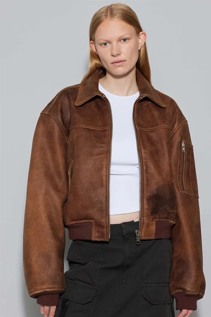 ROCKY LEATHER BOMBER