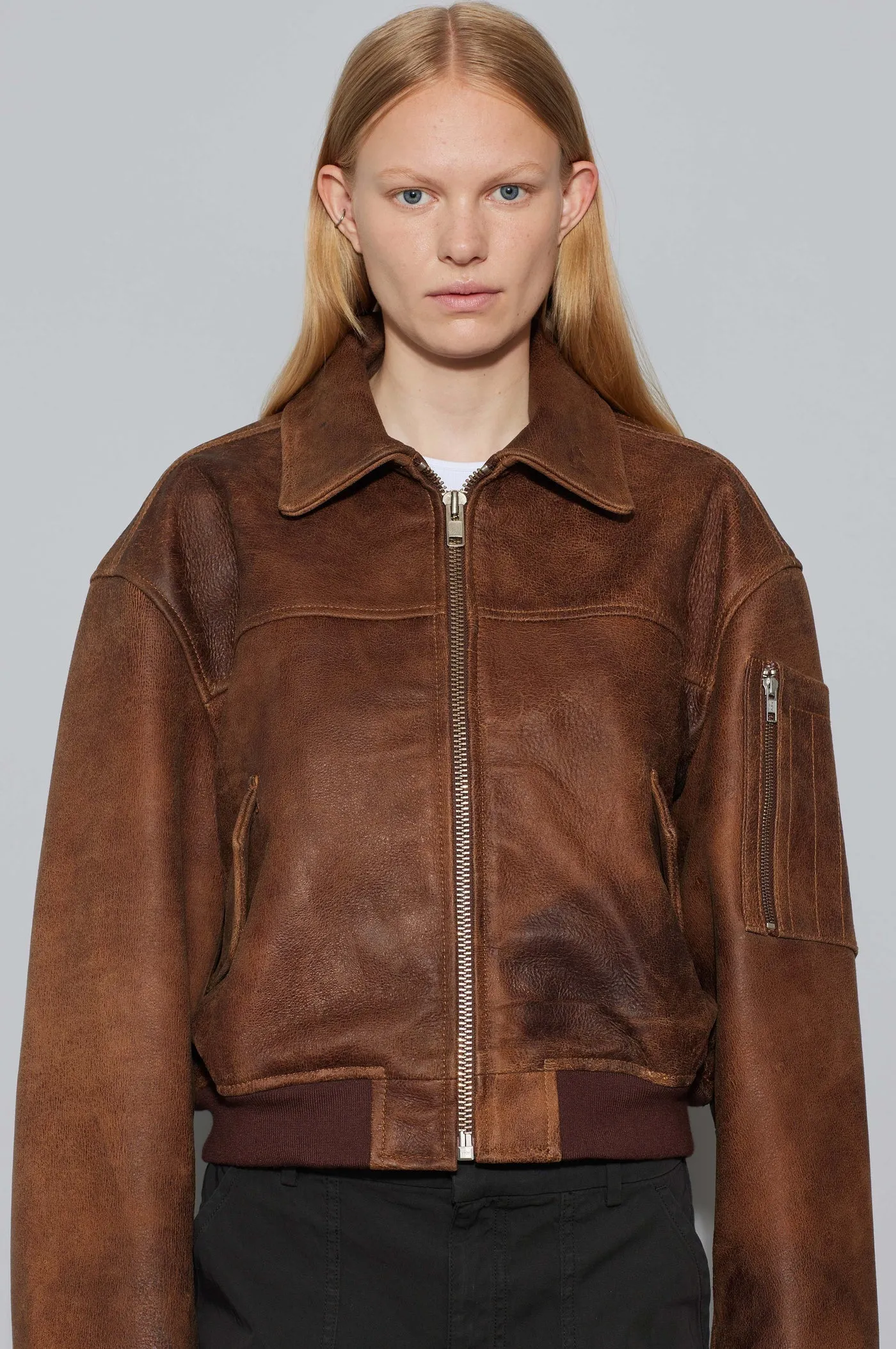 ROCKY LEATHER BOMBER