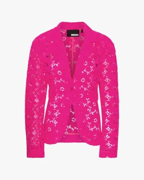 Rotate Lace Figure Fitted Blazer Pink Glo