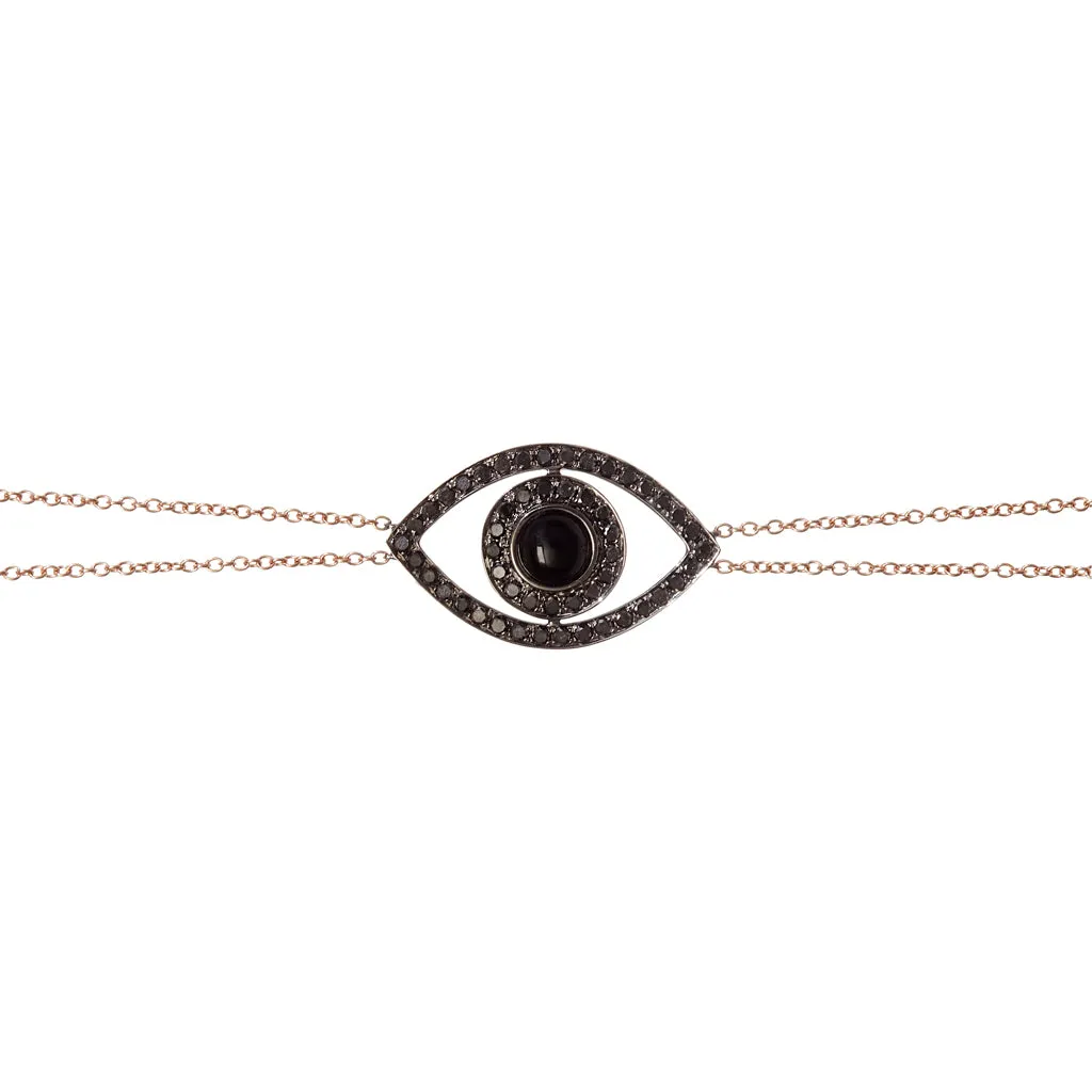 Silhouette Evil Eye Stone Bracelet