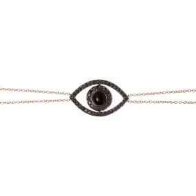 Silhouette Evil Eye Stone Bracelet