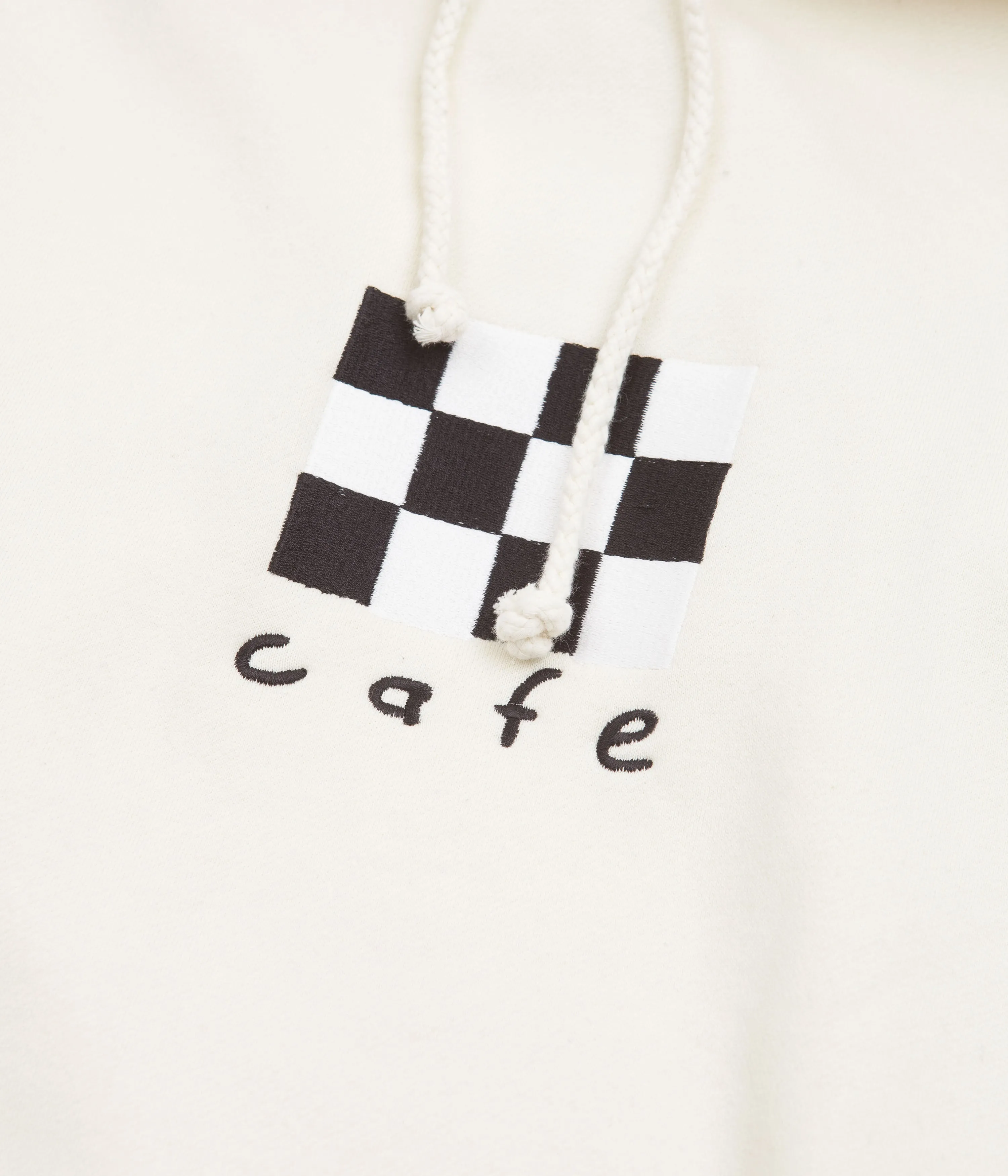 Skateboard Cafe Checkerboard Hoodie - Cream