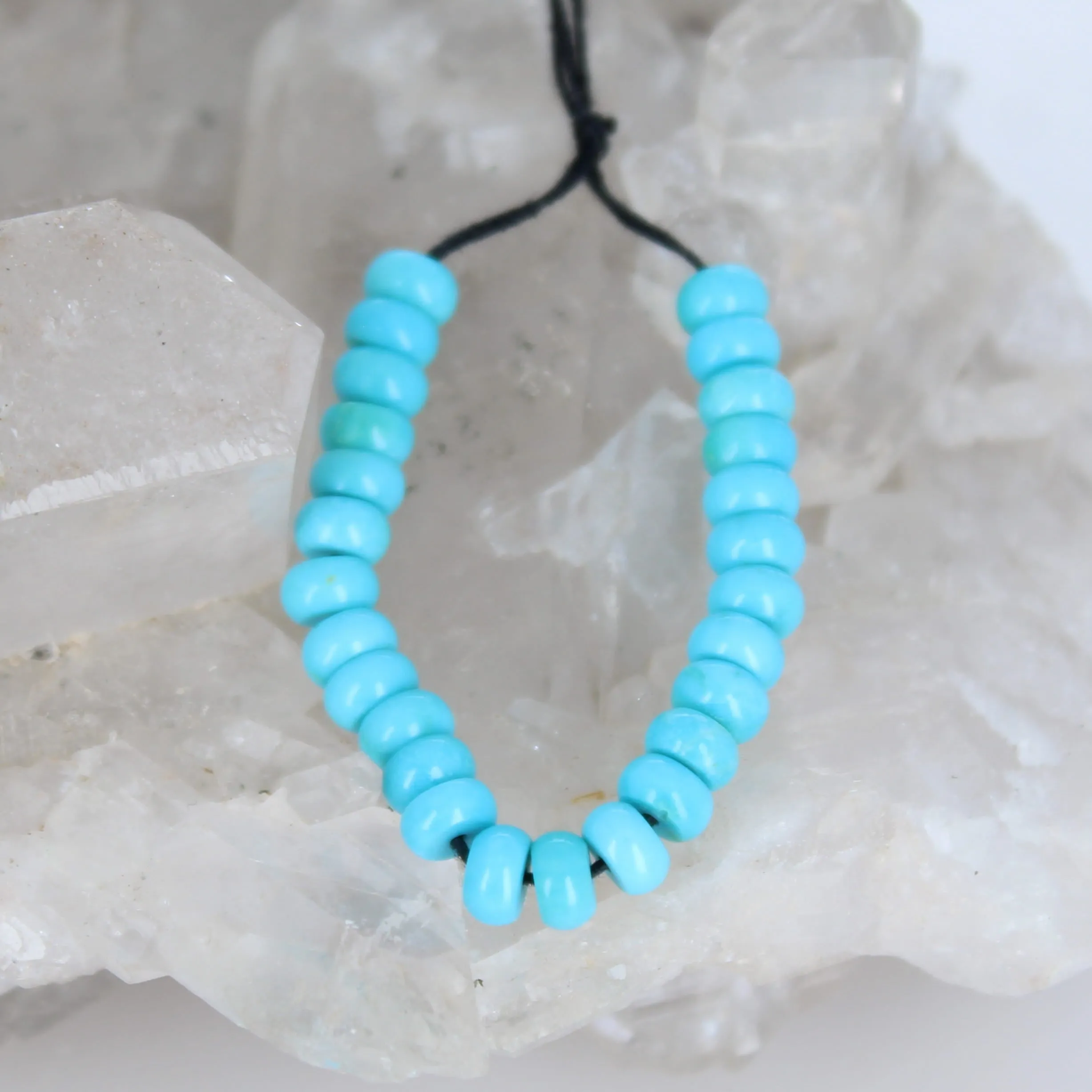 SLEEPING BEAUTY TURQUOISE Beads 5mm Button Rondelles 26 Pcs