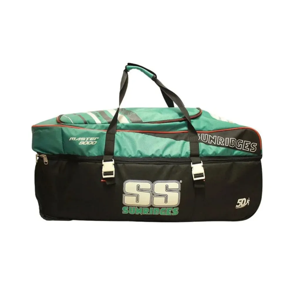 SS Master 9000 Wheels Cricket Kit Bag (Black/Green)