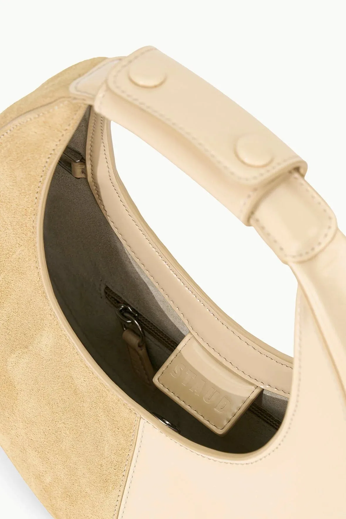 Staud Mini Moon Split Bag in Oat