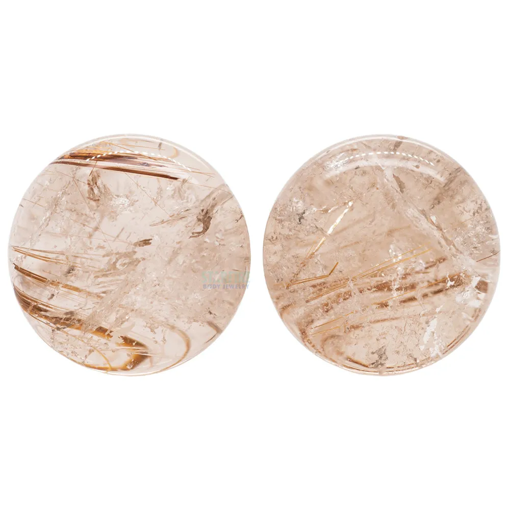 Stone Plugs - Gold Rutile Quartz