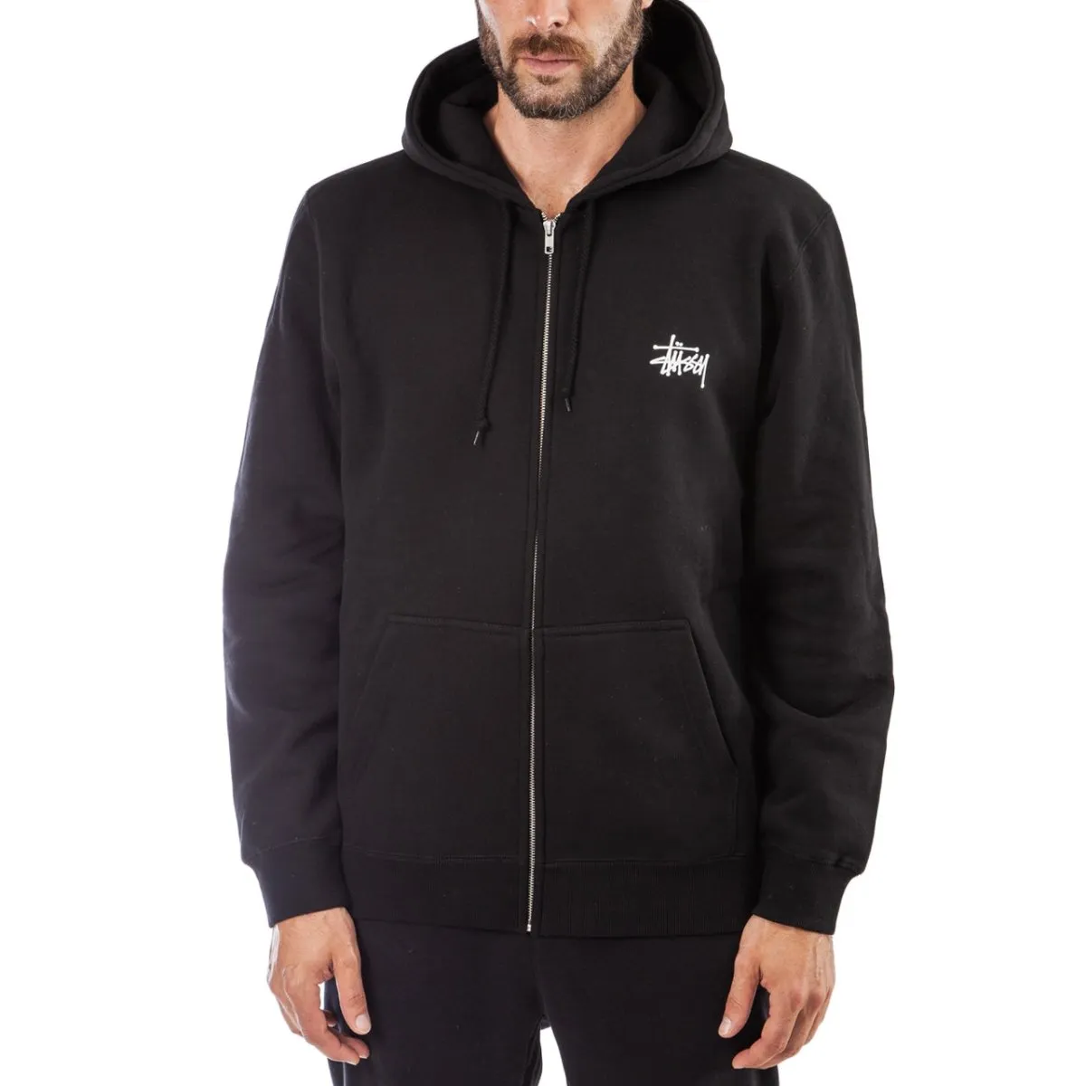 Stüssy Basic Stüssy Zip Hood (Black)