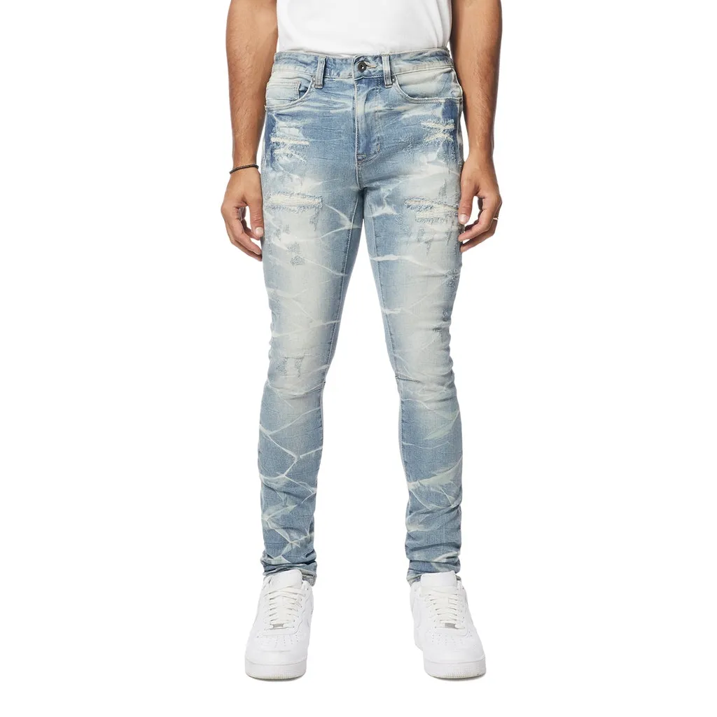 Super Skinny Lightning Washed Rip and Repair Jeans
