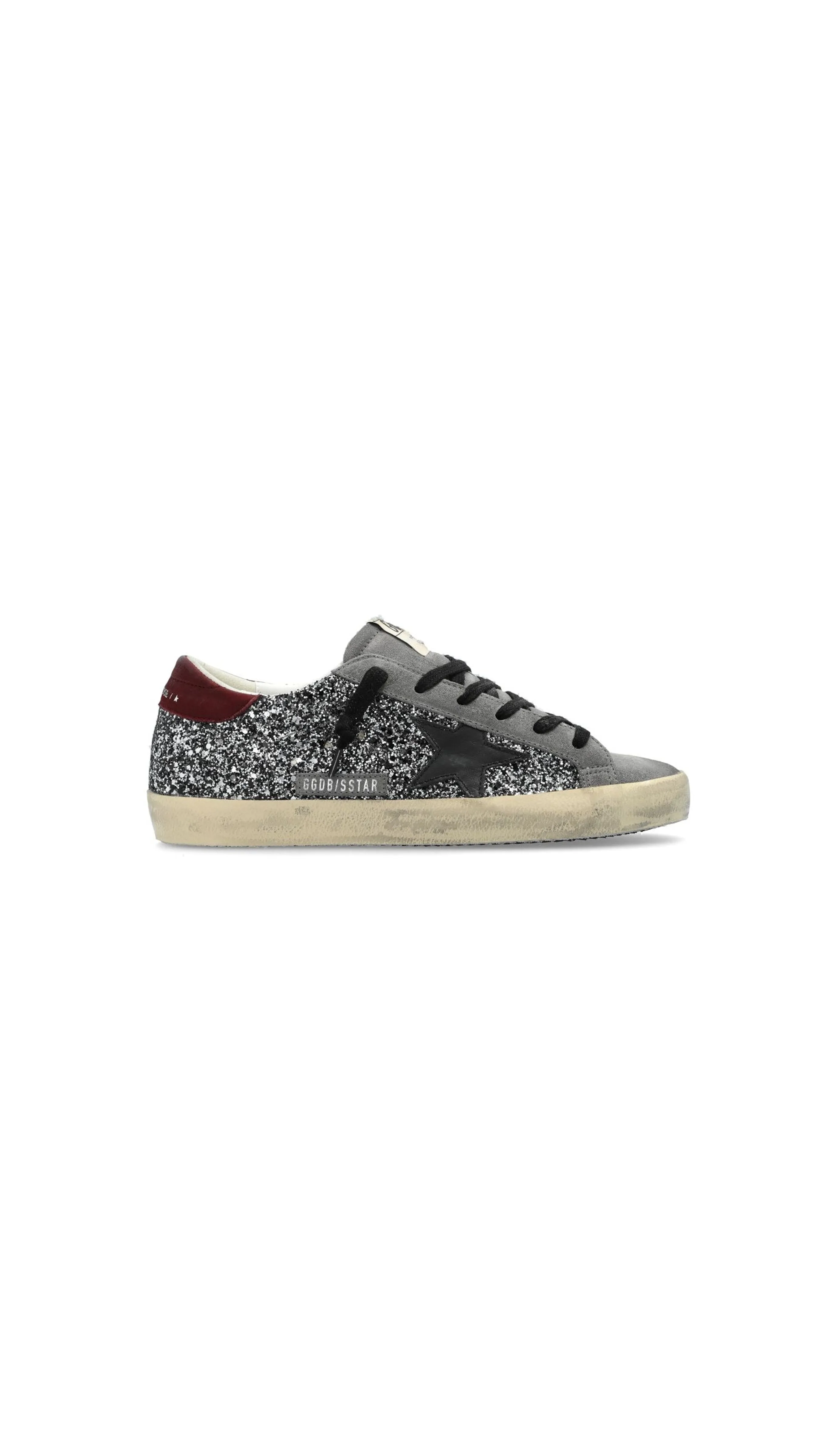 Super Star Glitter Upper Suede - Grey\Burgundy