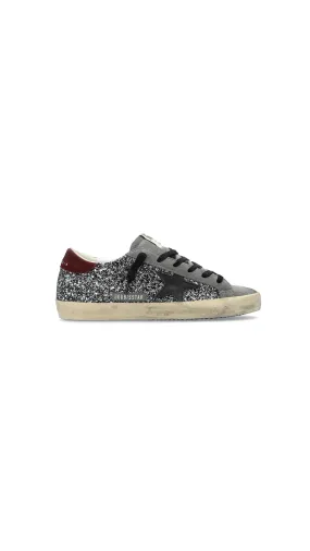 Super Star Glitter Upper Suede - Grey\Burgundy