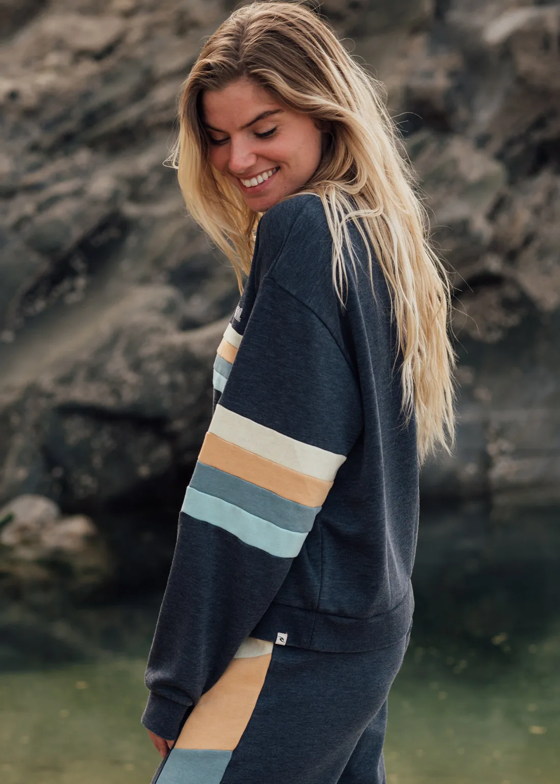 Surf Revival Panelled Crew Sweatshirt