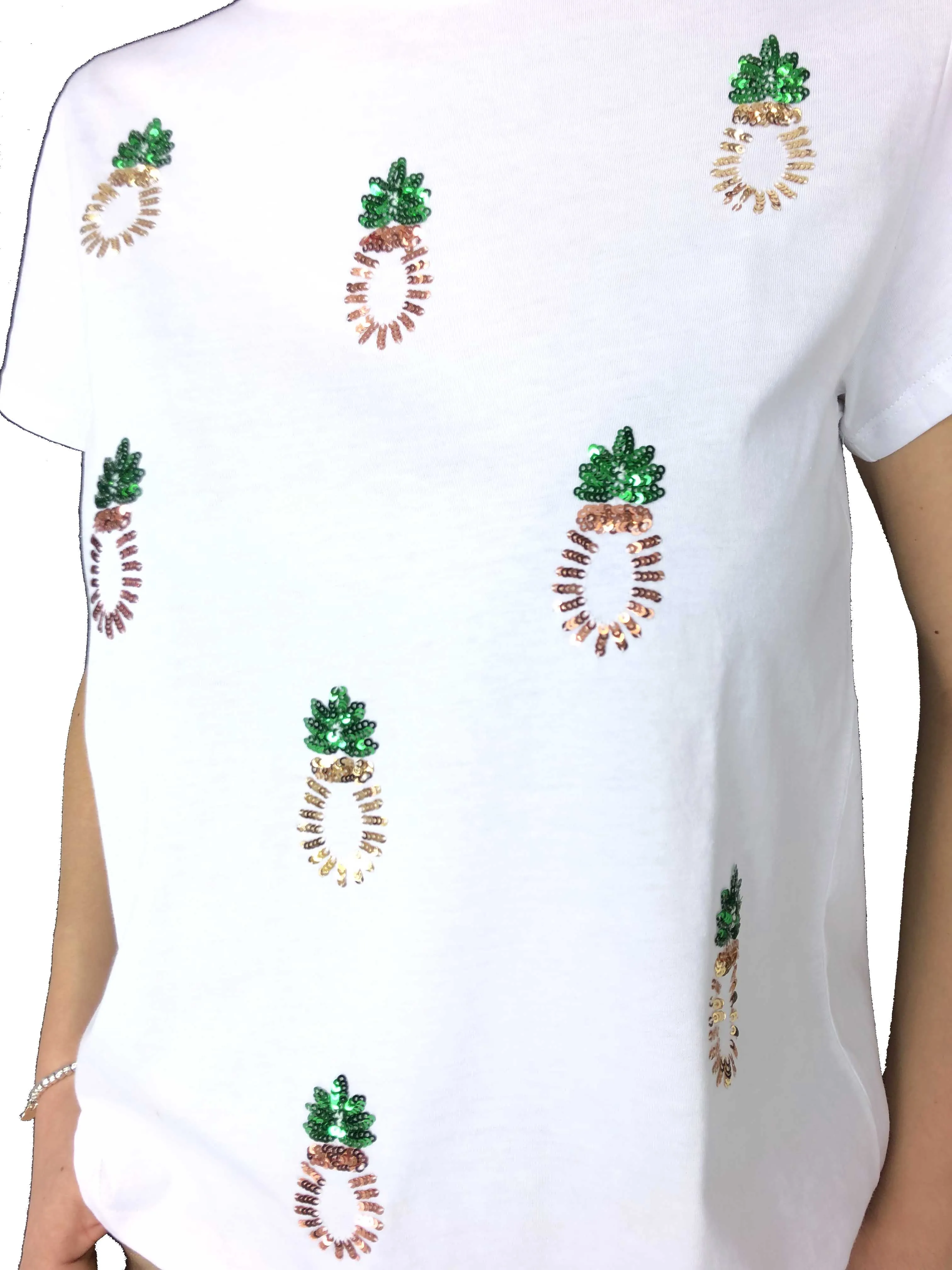 T-SHIRT DONNA BIANCA CON ANANAS